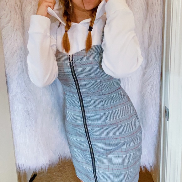 FOREVER 21 NWT PLAID ZIP MINIDRESS (M) - Picture 2 of 5